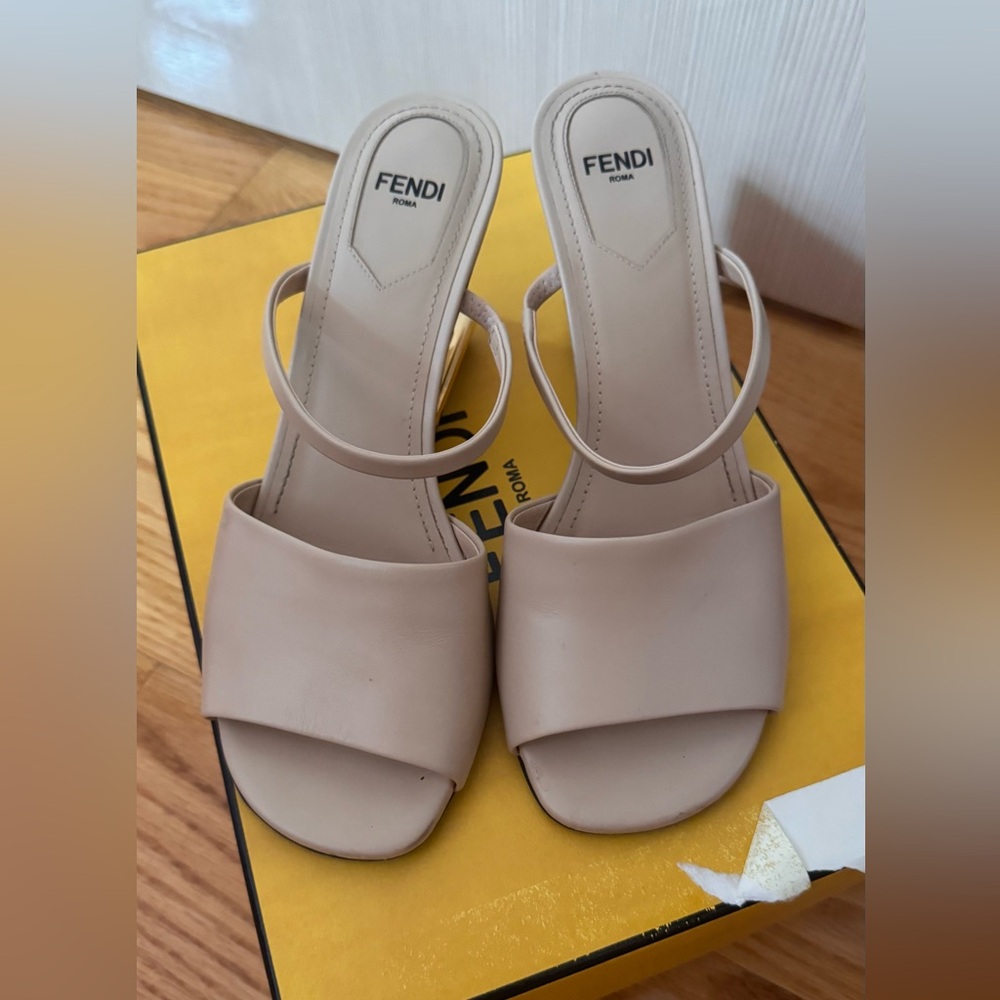 Fendi Nude Heeled Sandals